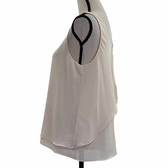 NAKED Zebra Beige Sleeveless Ruffle-Back Blouse - Picture 4 of 12